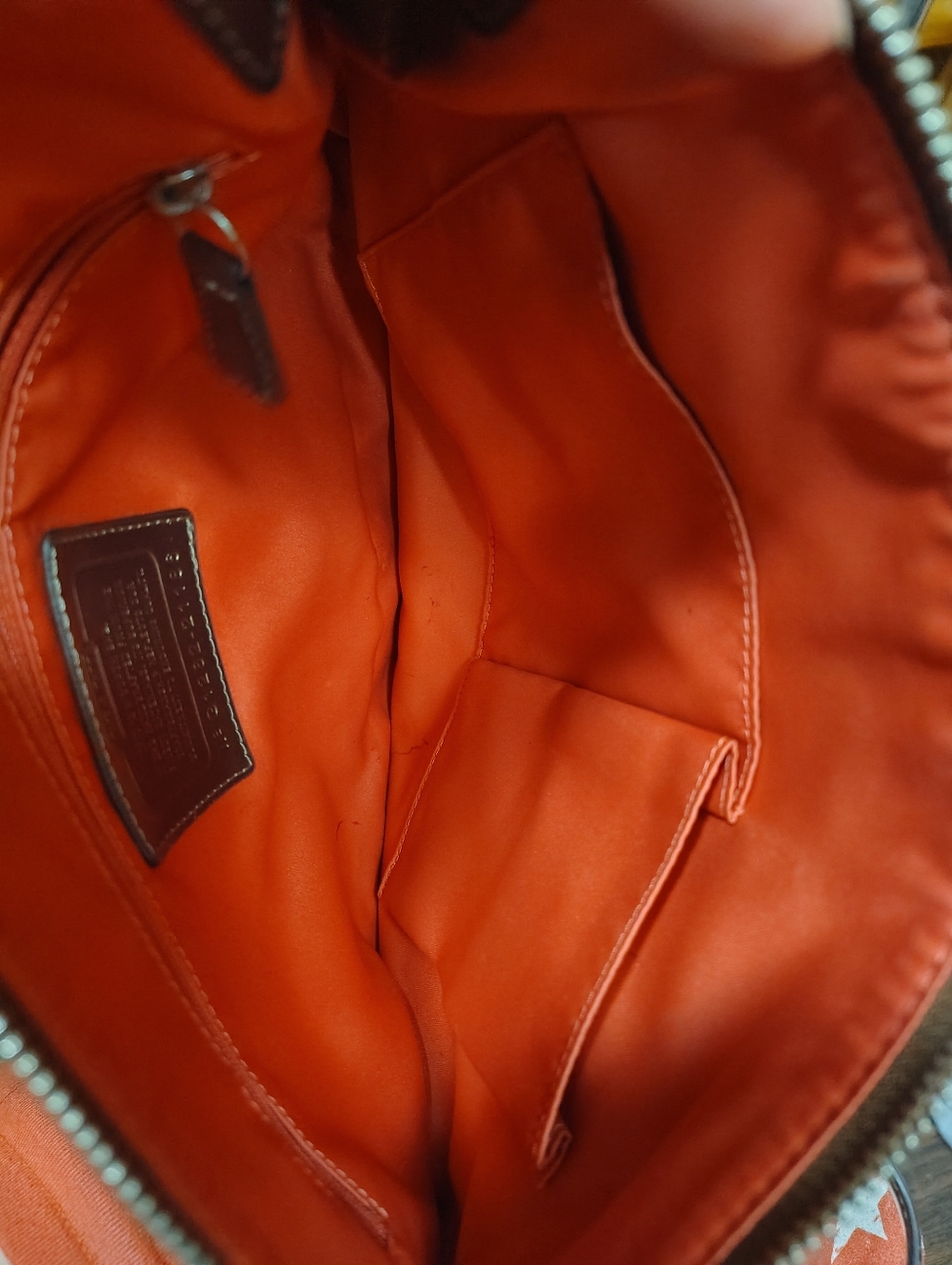 Coach handcrafted purse tan with pinks and blues - Picture 6 of 6